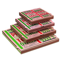 Boîte à pizza carton brun décor "Une bonne pizza" 260x260mm H35mm