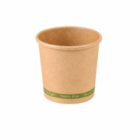 Gobelet Zen en carton kraft brun sans plastique, Waterbased  H57mm 72ml
