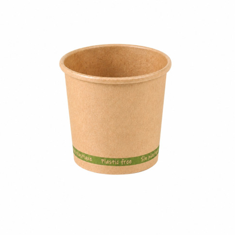 Gobelet Zen en carton kraft brun sans plastique, Waterbased  H57mm 72ml