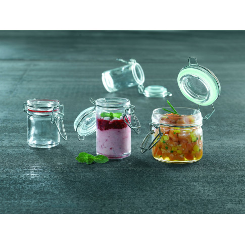 Bocal plastique PS transparent rond   H60mm 50ml