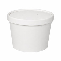 Pot carton blanc chaud et froid avec couvercle carton   H62mm 250ml