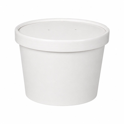 Pot carton blanc chaud et froid avec couvercle carton   H62mm 250ml