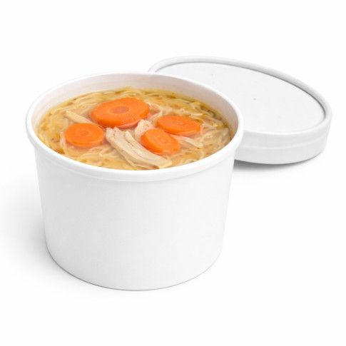Pot carton blanc chaud et froid avec couvercle carton   H62mm 250ml
