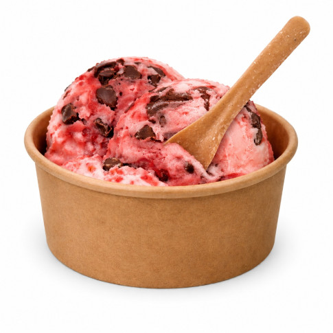 Cuillère à glace réutilisable en bois composite  H95mm