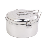 Boite ronde NoxBox en inox type bento avec couvercle   H76mm 900ml