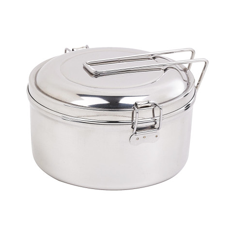 Boite ronde NoxBox en inox type bento avec couvercle   H76mm 900ml