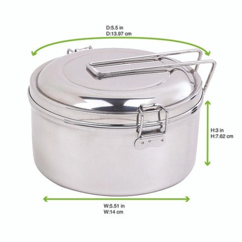 Boite ronde NoxBox en inox type bento avec couvercle   H76mm 900ml