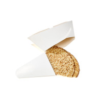 Boîte à crêpe triangulaire carton blanc 215x185mm