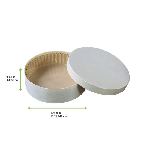 Boîte ronde bois FSC mix + papier ing - cuisson four  H40mm 350ml