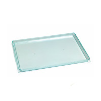 Plateau plastique réemployable PS vert transparent "Klarity"  380x274mm H18mm