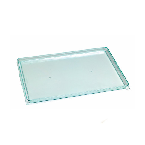Plateau plastique réemployable PS vert transparent "Klarity"  380x274mm H18mm