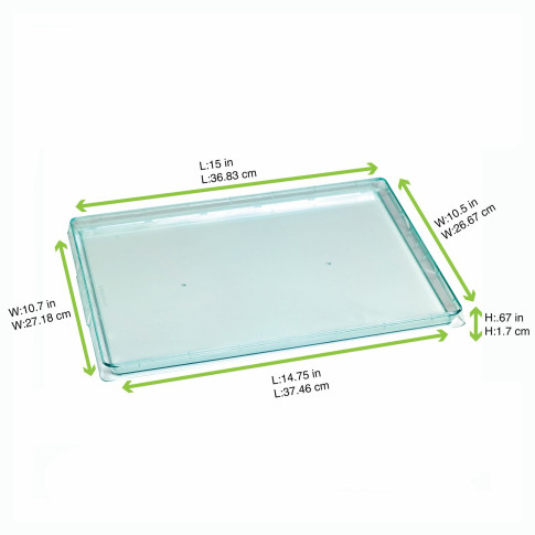 Plateau plastique réemployable PS vert transparent "Klarity"  380x274mm H18mm