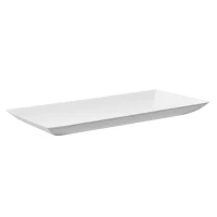 Assiette rectangulaire blanche en pulpe "BioNChic" 180x90mm