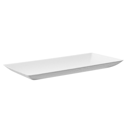 Assiette rectangulaire blanche en pulpe "BioNChic" 180x90mm