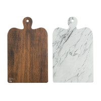 Les planches apéro double face imitation marbre et bois  180x295mm
