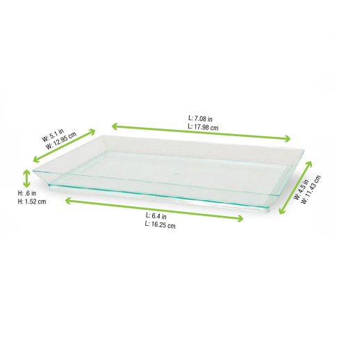 Elément de plateau réemployable plastique vert transparent "Klarity"  180x130mm