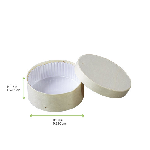 Boîte ronde bois FSC mix + papier ing - cuisson four  H41mm 252ml