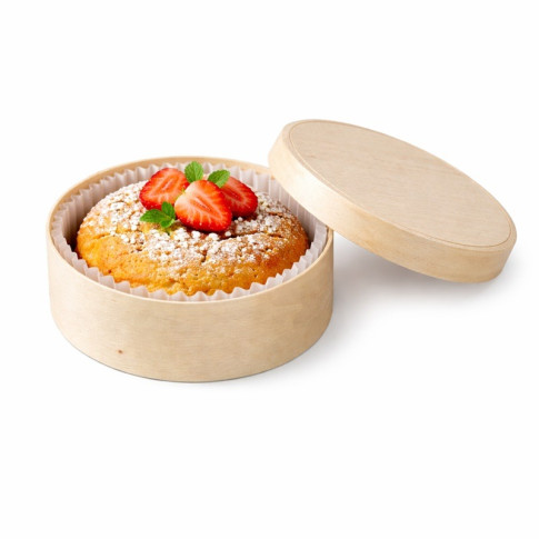 Boîte ronde bois FSC mix + papier ing - cuisson four  H41mm 252ml