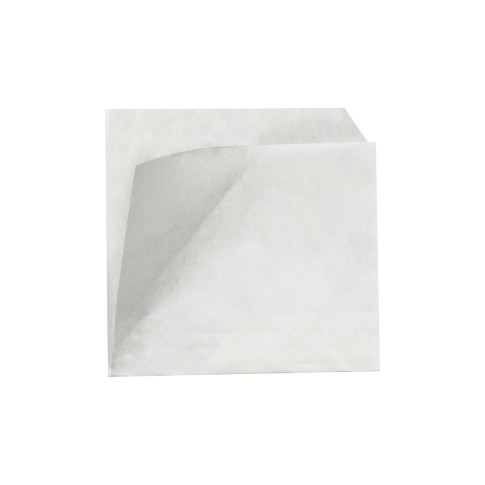 Sac papier blanc ingraissable ouvert sur 2 côtés  110x110mm