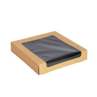 Boîte sushi avec fenêtre antibuée pour 30-38 pieces 220x220mm H40mm