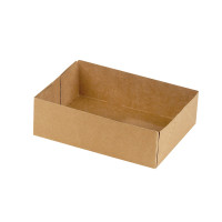 Boite pâtissière carton brun sans couvercle  140x100mm H50mm