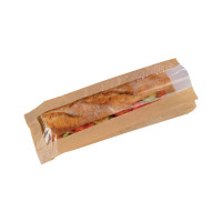Sac sandwich papier brun à fenêtre 120x40mm H340mm
