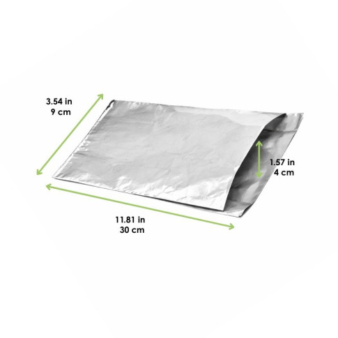 Sac aluminium avec intérieur kraft brun  90x300mm H40mm