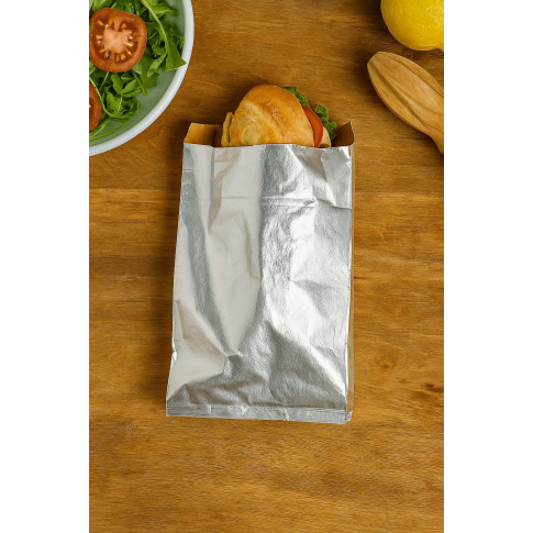 Sac aluminium avec intérieur kraft brun  90x300mm H40mm