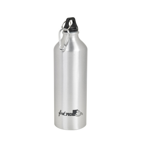 Bouteille à eau en aluminium avec bouchon mousqueton   H255mm 750ml