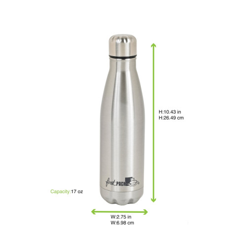 Bouteille à eau en inox double paroi isotherme avec bouchon   H265mm 500ml