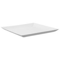 Assiette carrée blanche en pulpe "BioNChic" 180x180mm H15mm