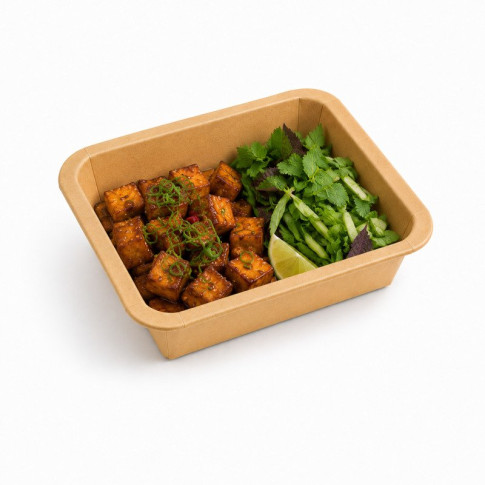Barquettes GN 1/8 scellables en carton 160x130mm H36mm 450ml