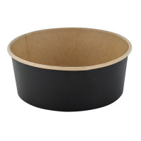 Saladier rond Buckaty en carton kraft noir  H68mm 1300ml