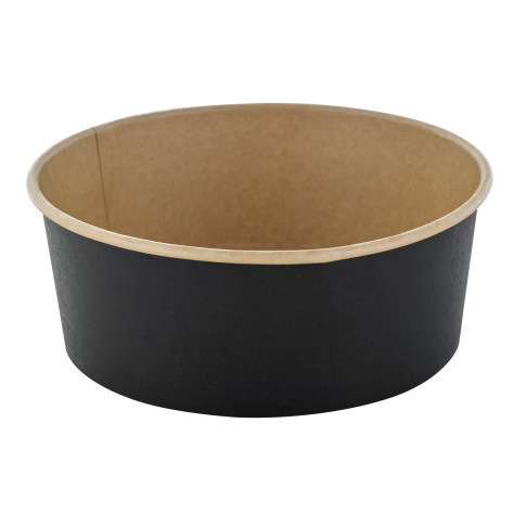 Saladier rond Buckaty en carton kraft noir  H68mm 1300ml