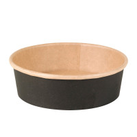 Saladier rond Buckaty en carton kraft noir  H45mm 480ml