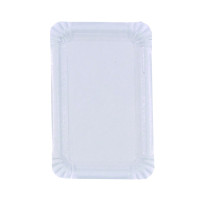 Assiette rectangulaire en carton blanc 130x200mm