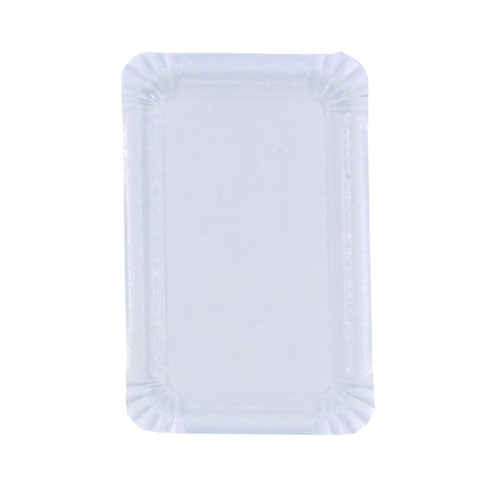 Assiette rectangulaire en carton blanc 130x200mm