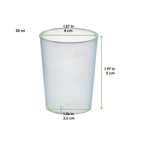 Gobelet plastique PP réutilisable "Optimal"   H50mm 50ml