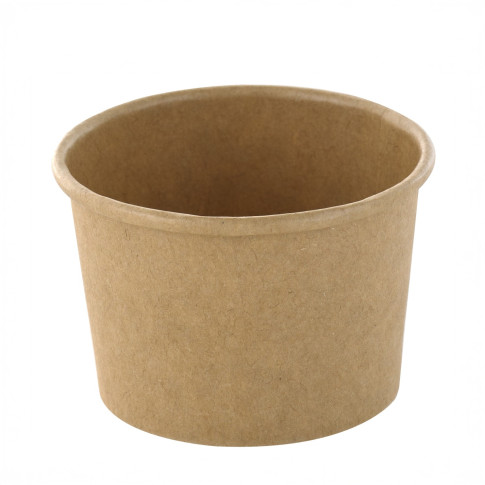 Pot à soupe et glace en carton kraft brun sans plastique, Waterbased  H40mm 75ml