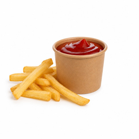 Pot à soupe et glace en carton kraft brun sans plastique, Waterbased  H40mm 75ml