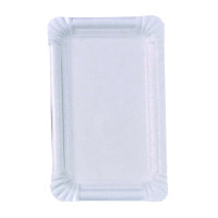 Assiette rectangulaire en carton recyclé blanc  175x110mm