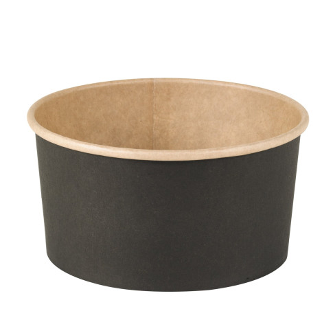 Saladier rond Buckaty en carton kraft noir  H75mm 900ml