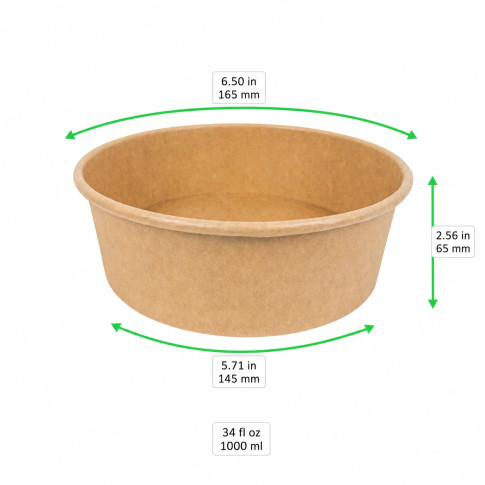 Saladier kraft "Buckaty" multi-usage  H65mm 1000ml