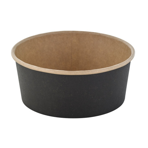 Saladier rond Buckaty en carton kraft noir  H60mm 700ml