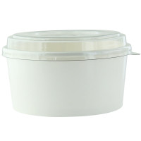 Saladier rond Blanc "Buckaty" et couvercle PET   H67mm 1 140ml