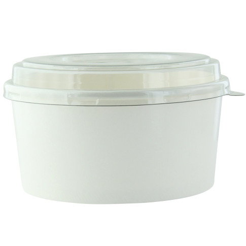 Saladier rond Blanc "Buckaty" et couvercle PET   H67mm 1 140ml