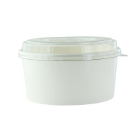 Combo saladier rond Blanc Buckaty a/c couvercle PET   H60mm 750ml