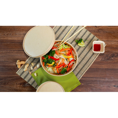 Saladier rond en carton fibre de bambou "Buckaty"   H49mm 850ml