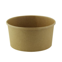 Saladier rond Buckaty en carton brun sans matière plastique, Waterbased  H75mm 900ml