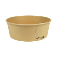 Saladier rond Buckaty en carton brun fibre de bambou  H65mm 1200ml
